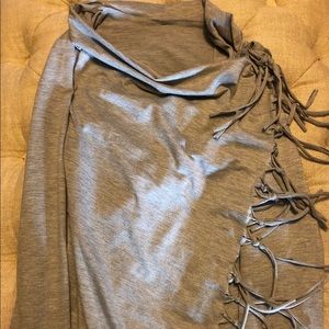 Gray sweater wrap